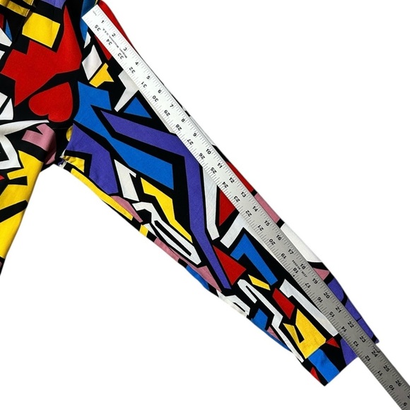 BIG DART Multicolor Pop Art Geometric Button Up Long Sleeve Top sz 12 UK/ US  M - Picture 7 of 9